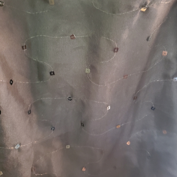 GIORGIO ARMANI BLACK LONG SILK SEQUIN MAXI SKIRT WITH SLIT - Picture 9 of 14